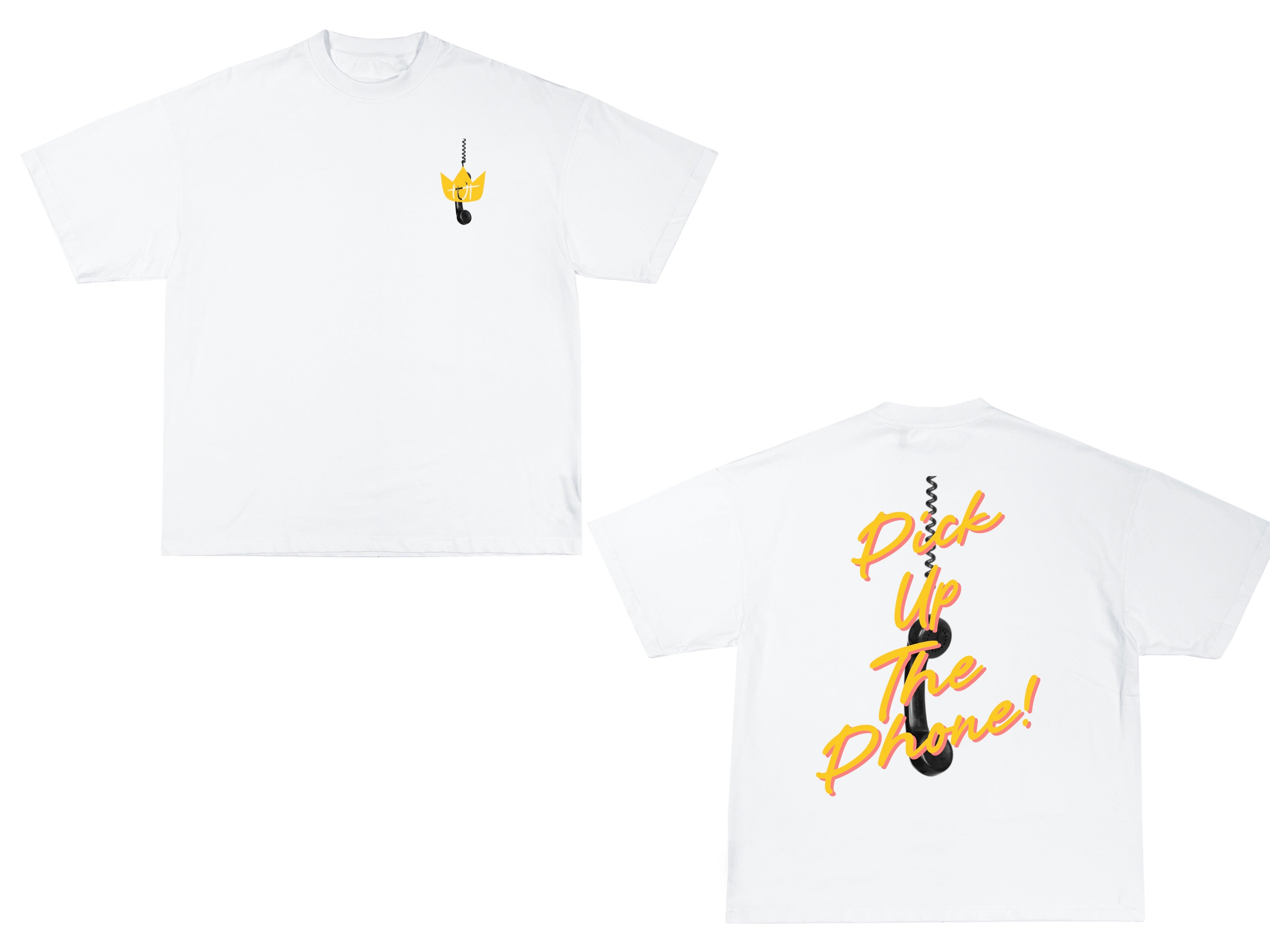Pick Up The Phone — Script Call Tee (White)