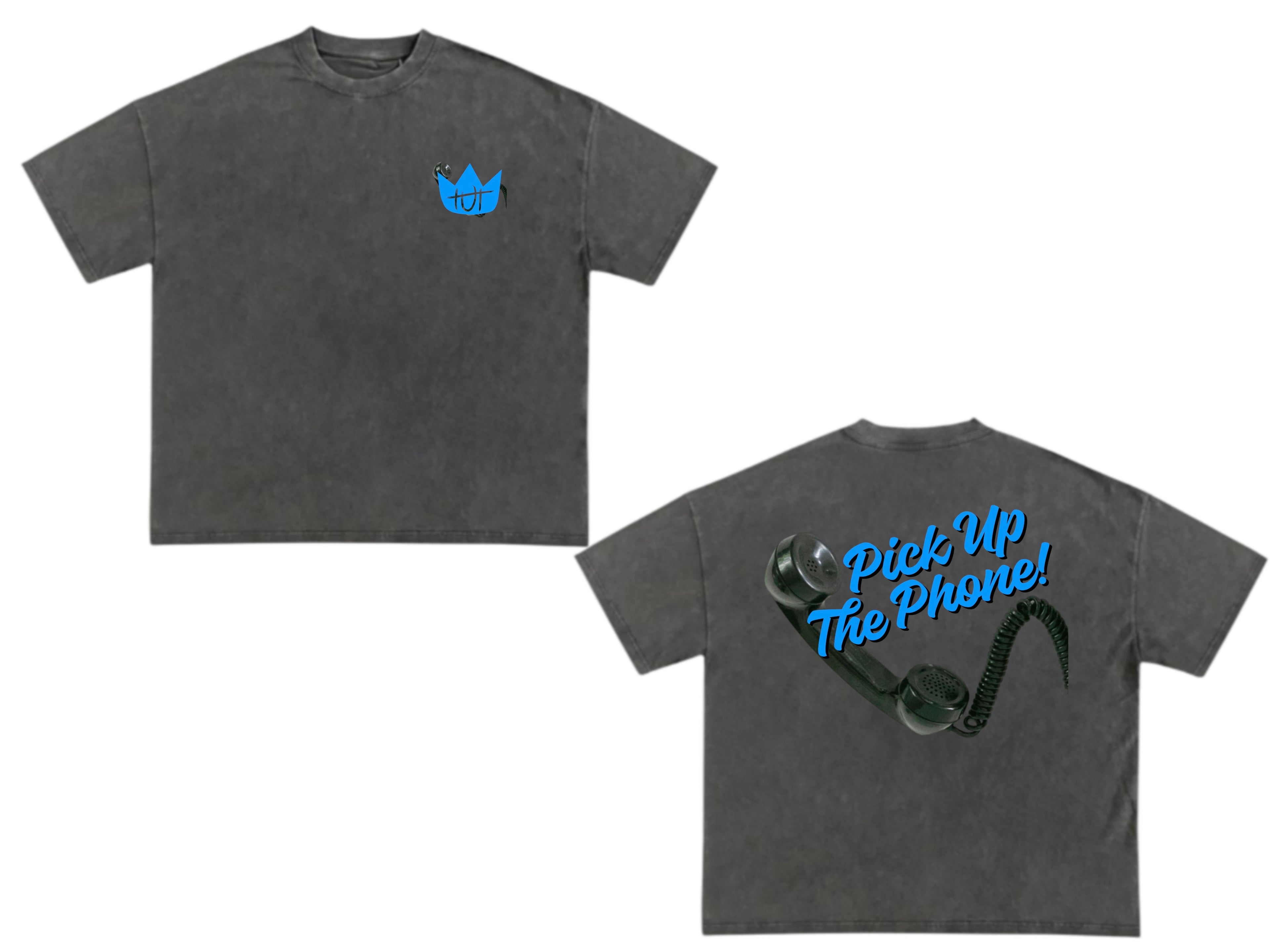 Pick Up The Phone — Midnight Receiver Tee (Vintage Charcoal)