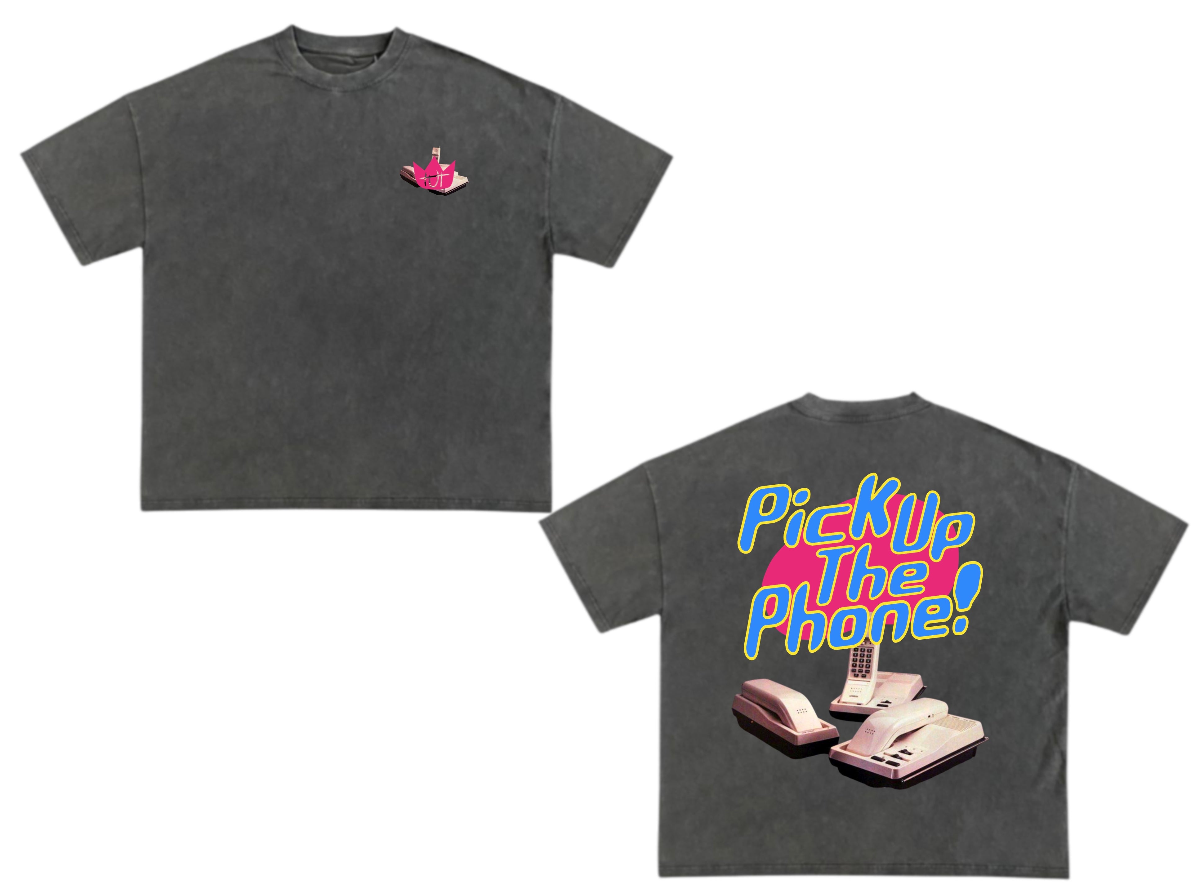Pick Up The Phone — Bubble Pop Tee (Vintage Charcoal)